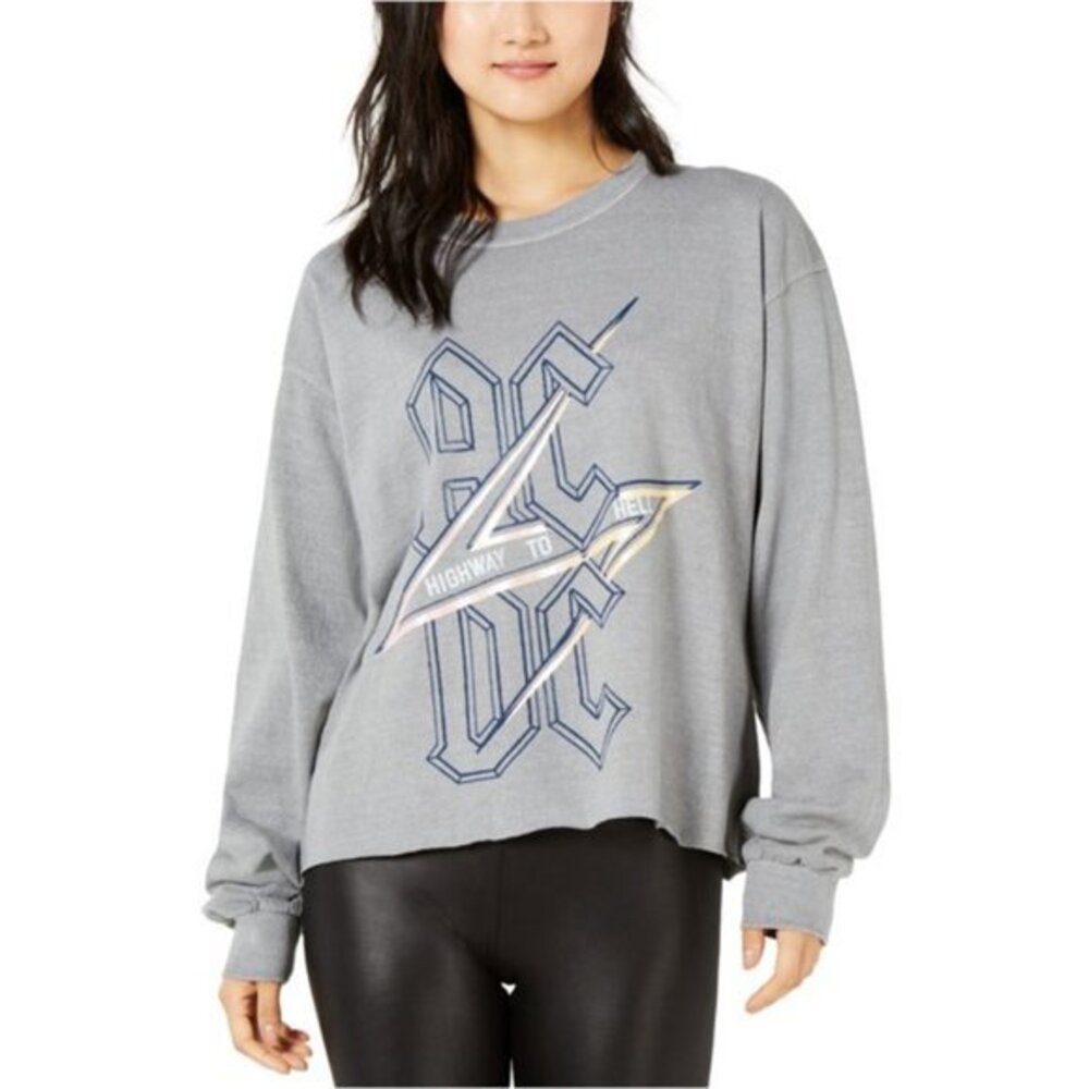 True Vintage Women's AC/DC Graphic T-Shirt in Grey. XS